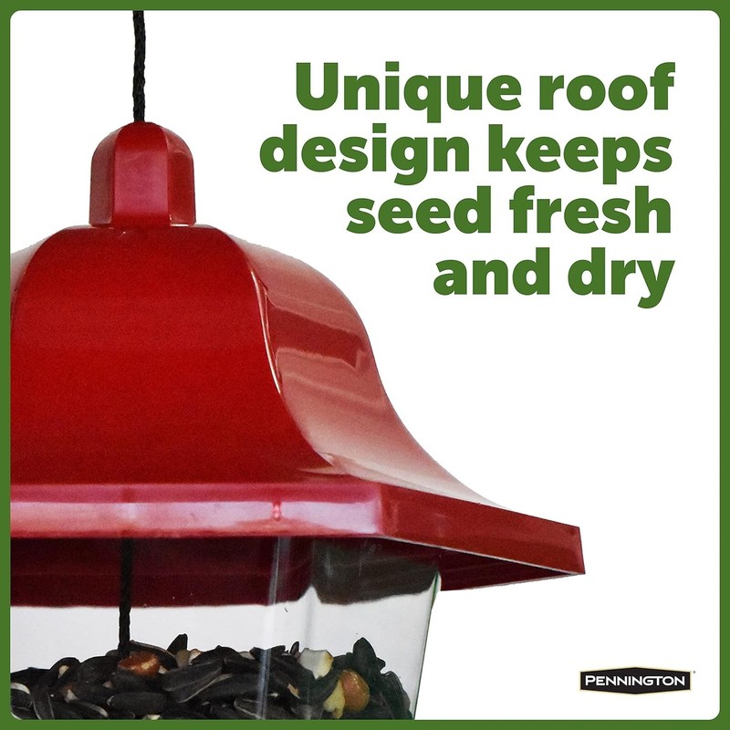 Efficient Seed Distribution Songbird Lantern Feeder – Red, Easy to Hang, 2 Pack gallery
