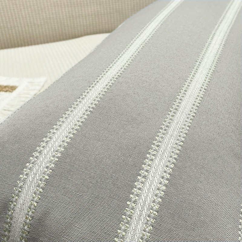 Rectangular Throw Pillow Cover 12x33 Inches Grey & OffWhite Lumbar Cushion gallery