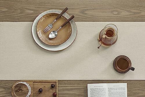 Basic Linen Style Table Runner, 14 x 48 Inch Rustic 14x48 Inch Raw Linen gallery