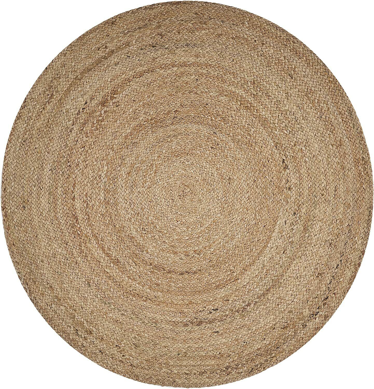 Rug Round Jute Reversible 100% Natural Braided Home Decor Rustic Look Rug gallery