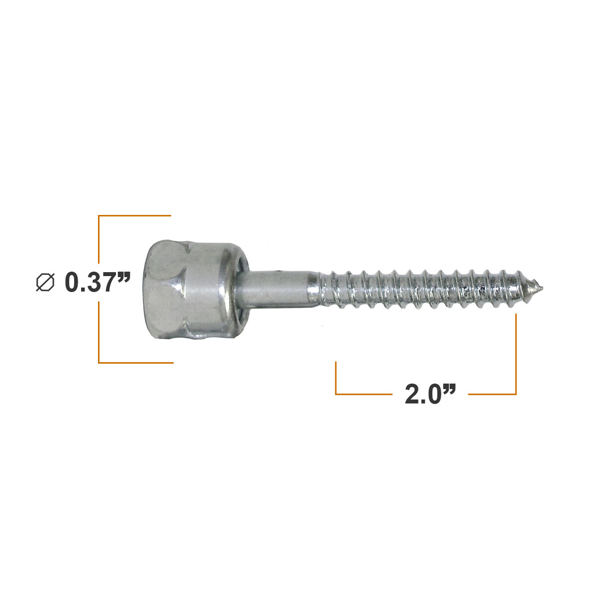 Sammys 1/4 x 2'' Horizontal Rod Anchor Screw 3/8" Rod Fitting for Wood 25 Pk gallery