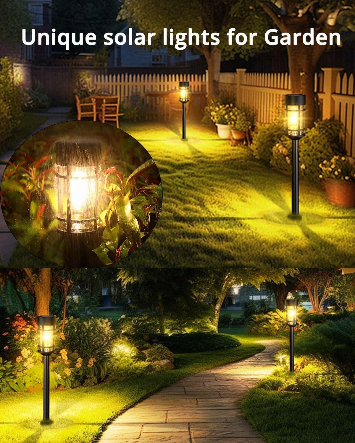 9 Pack LED Solar Garden Lights, Outdoor Decovration 3fdv gallery