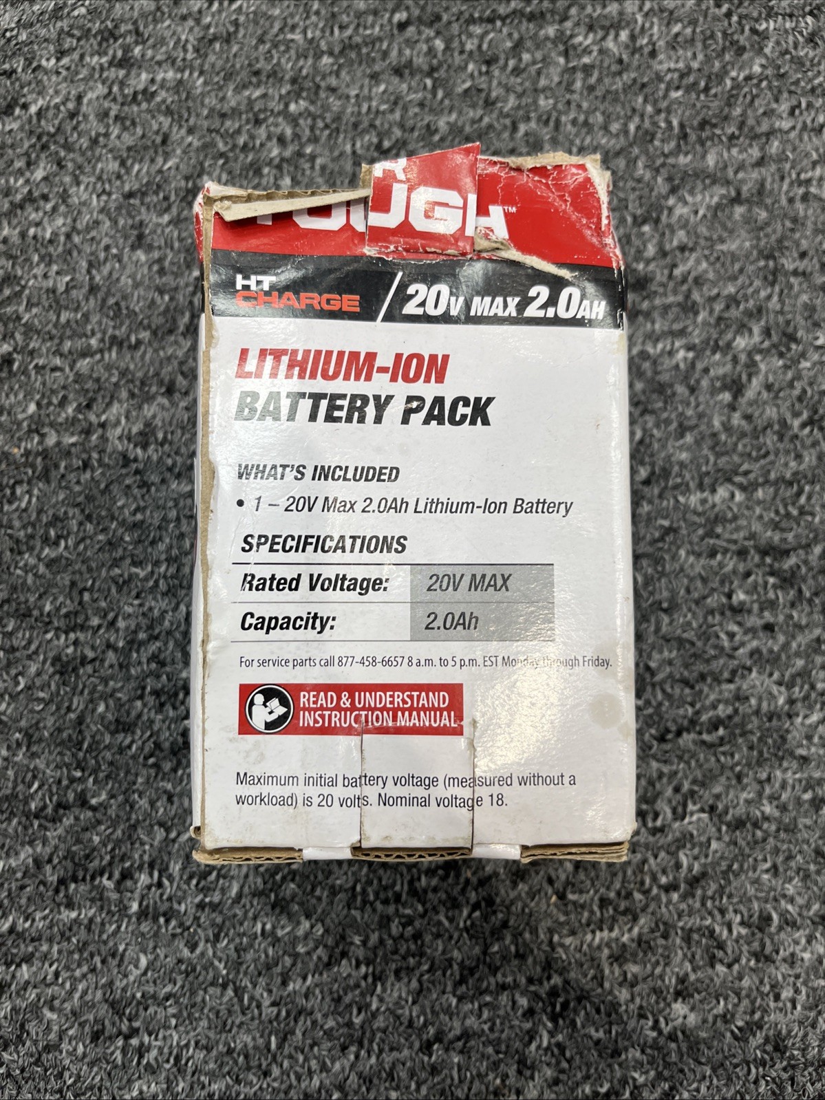 Hyper Tough 20V Max Lithium Ion Battery Pack Compact 2.0Ah Battery Brand New gallery