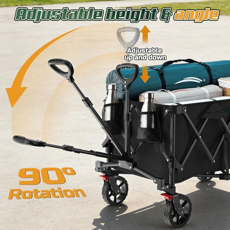 Versatile Folding Utility Cart with Cup Holders - Perfect for Sports & Camping gallery