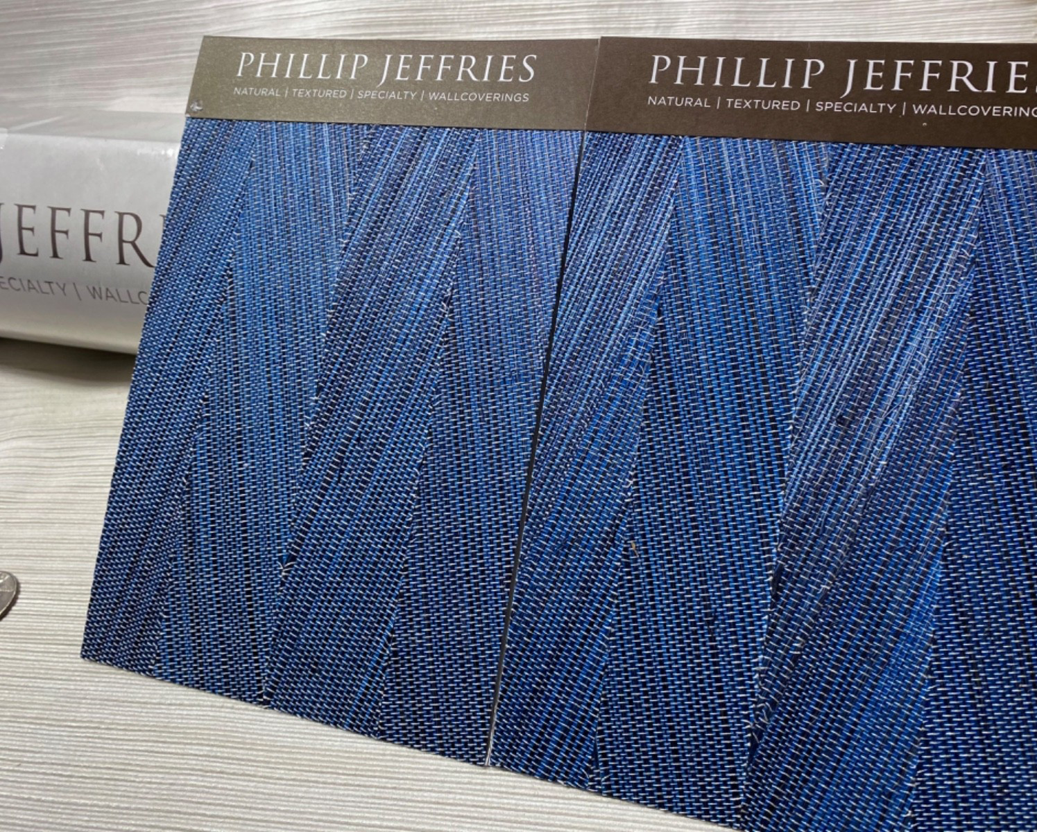 PHILLIP JEFFRIES 4870 PEAK CHIC Chevron Artisanal Hemp Wallpaper $1290 Retail gallery