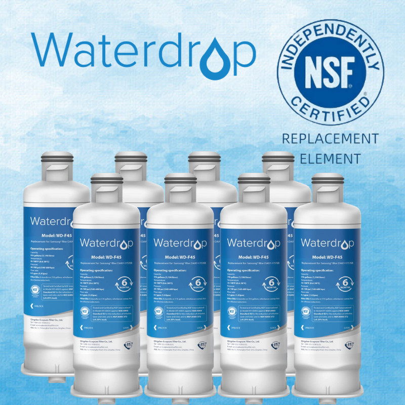 Waterdrop Refrigerator Water Filter, Replacement for Samsung DA97-17376B, 8 pack gallery
