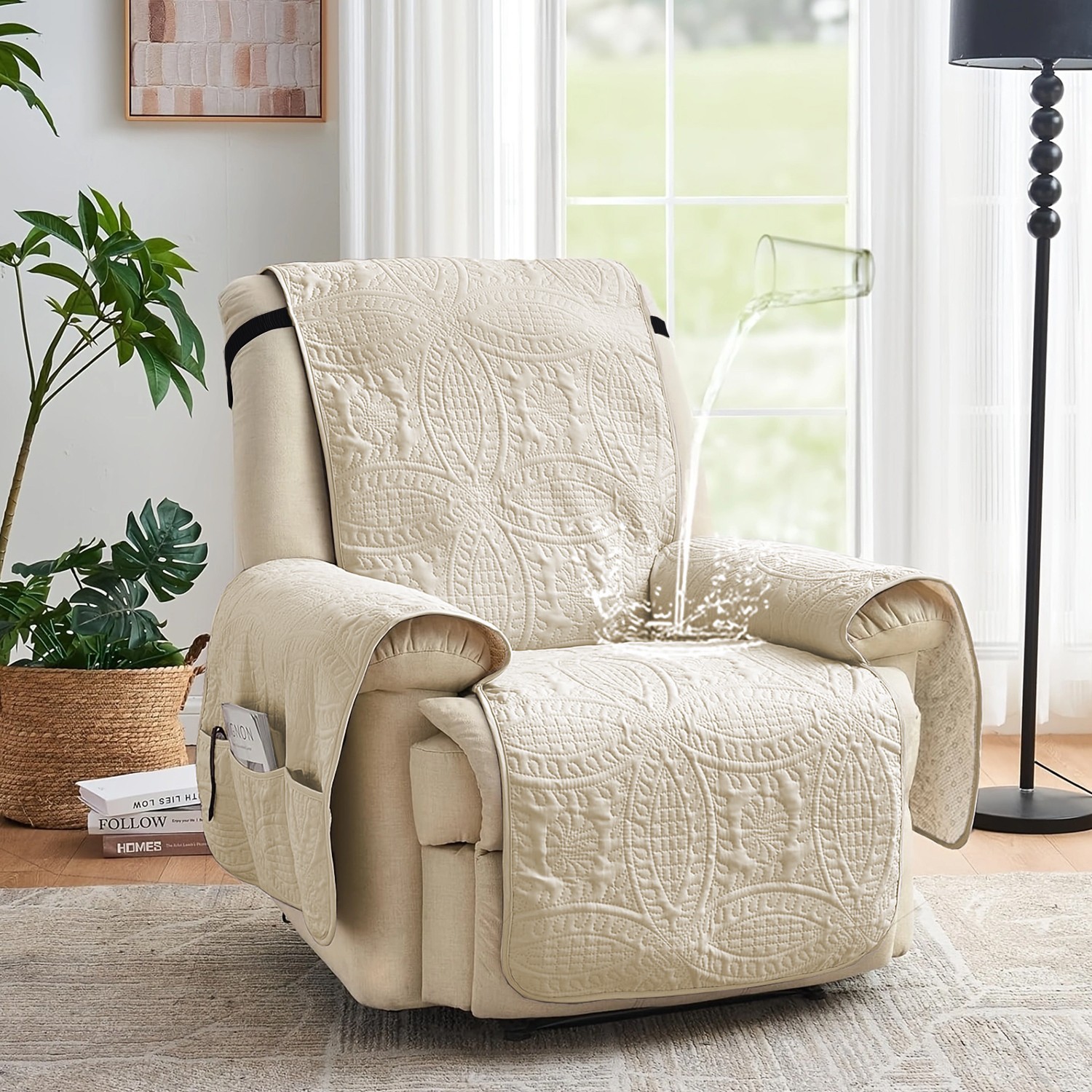 European pattern jacquard recliner cover, pet-friendly recliner cover, washable gallery