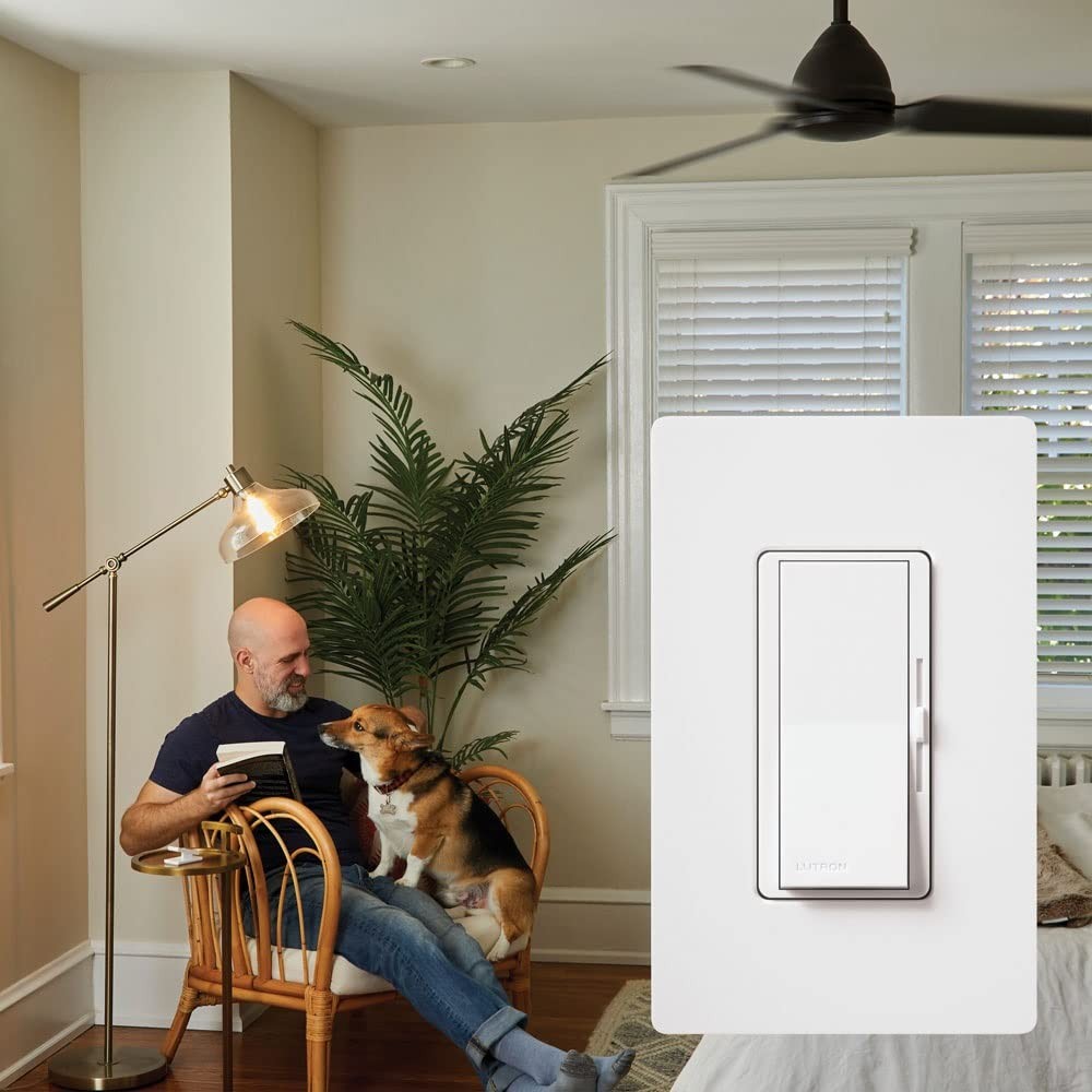 Lutron Diva 3-Speed Fan Control, Single-Pole/3-Way, DVFSQ-F-BL, Black gallery
