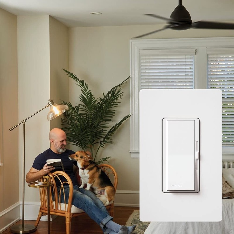 Lutron Diva 3-Speed Fan Control, Single-Pole/3-Way, DVFSQ-F-BL, Black gallery