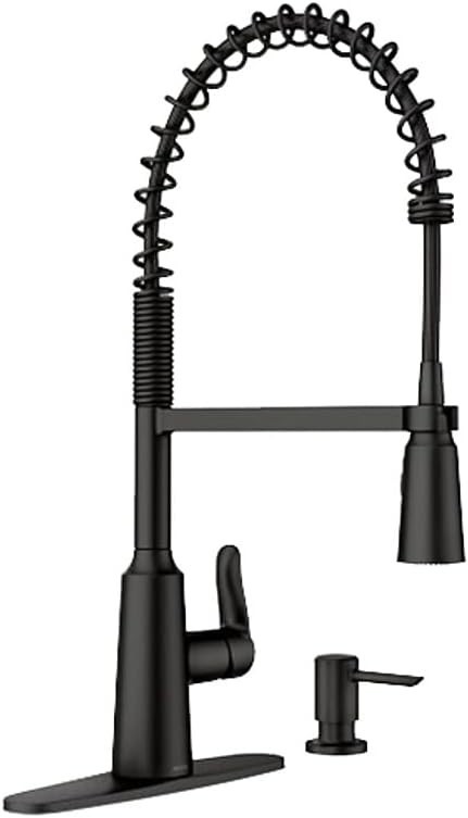 Moen 87807BL Edwyn One-Handle Pre-Rinse Spring Pulldown Faucet in Matte Black gallery