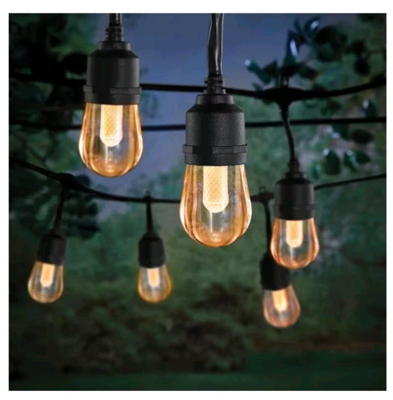 Hampton Bay Smart Black 12-Light 24ft Indoor/Outdoor Plug in String Light RGBW gallery