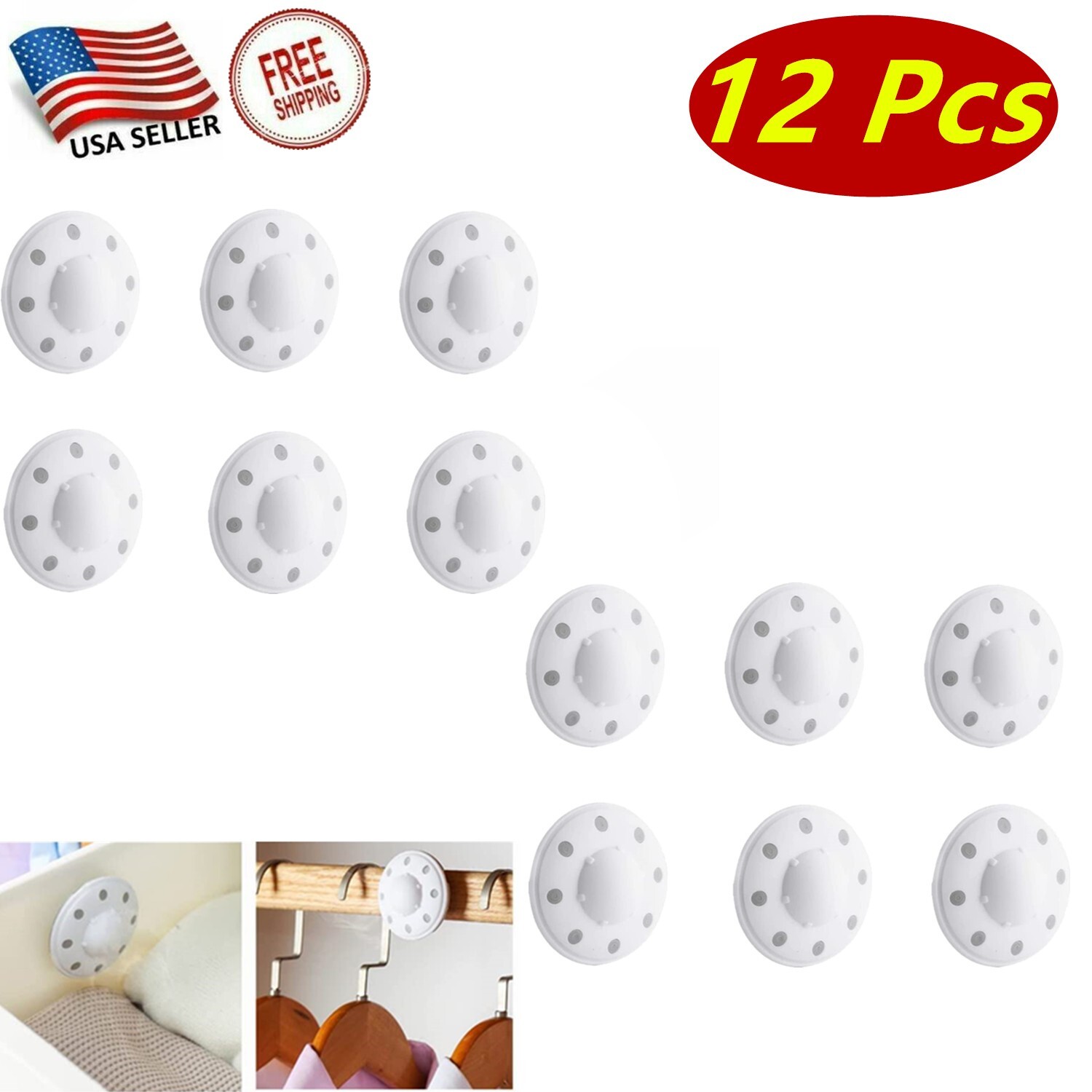 12 Pcs Moth Ball Case with Adhesive Wall Sticker, Refillable Case for Moth Ball gallery