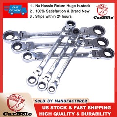 6PCS Double Box Flex Head Ratcheting Wrench set Heavy Duty Spanner Set REF97428