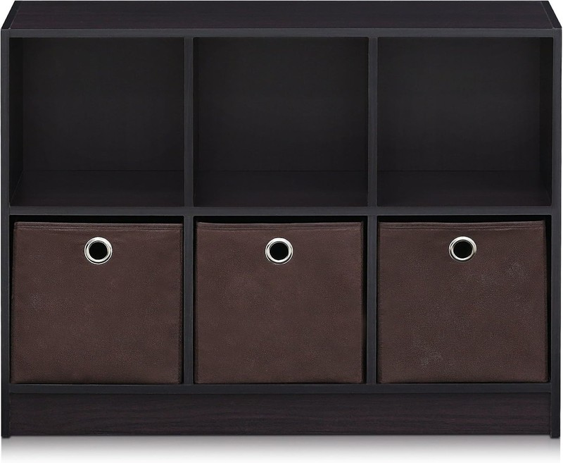 BASIC Book Shelf, 6-Cube Bookshelf with Open Shelf, 3 x 2 Bookcase with Stora... gallery