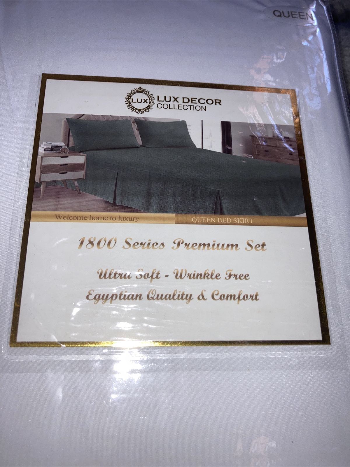 Lux Decor Collection Queen Bed Skirt White 1800 Series Ultra Soft Egyptian Qty. gallery
