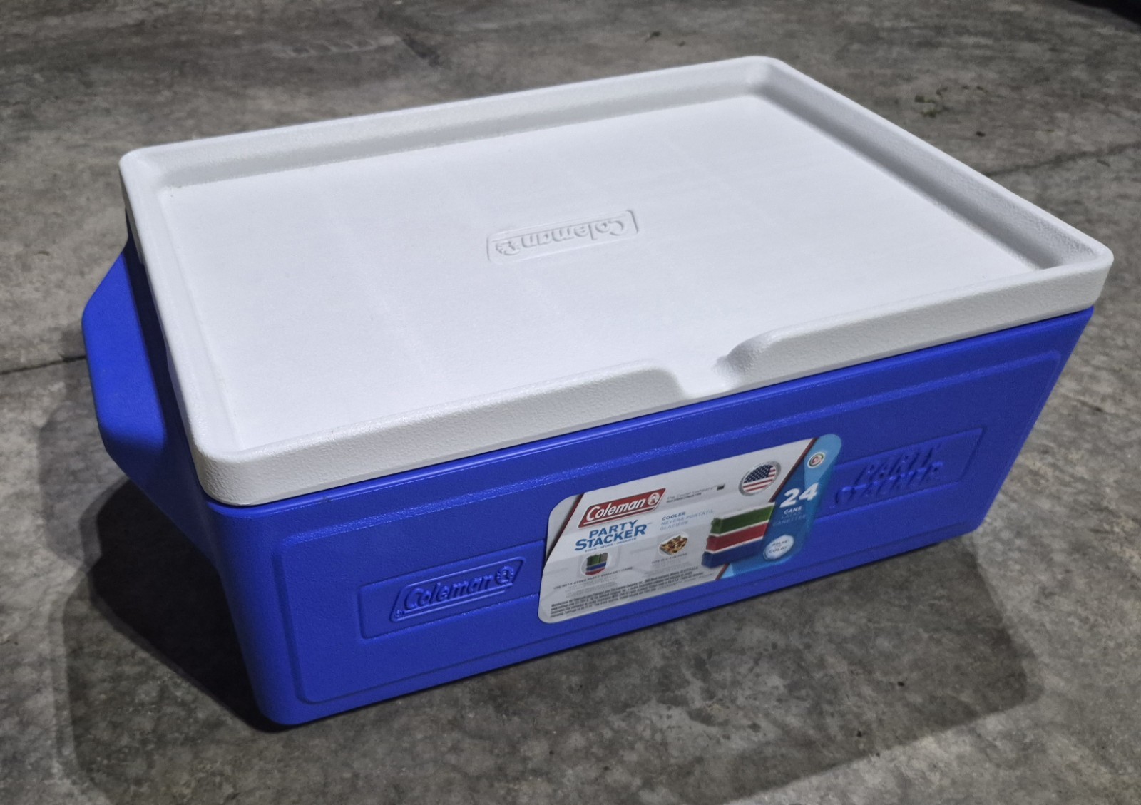 Coleman PARTY STACKER COOLER Model 6225 BLUE 24 Can Stackable Chest Camping gallery