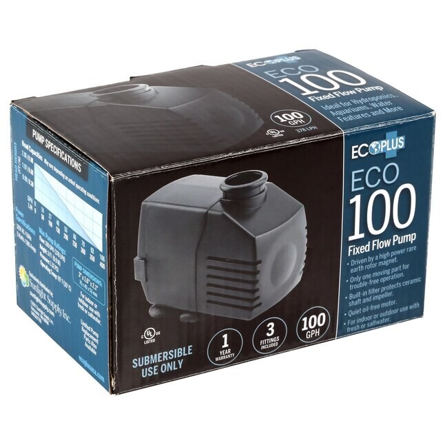 EcoPlus Eco 100 Fixed Flow Submersible/Inline Pump Eco Plus Hydroponic gallery