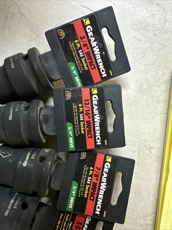 NEW GearWrench Impact 6pt. Socket (5pc.) 3/4”, 13/16”, 7/8”, 15/16”, 1” gallery