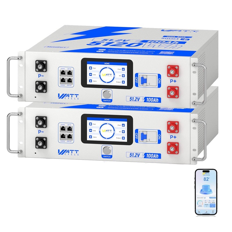 2Pack 48V 100Ah Server Rack Battery + 48V 12000W Solar Inverter 120/240V gallery