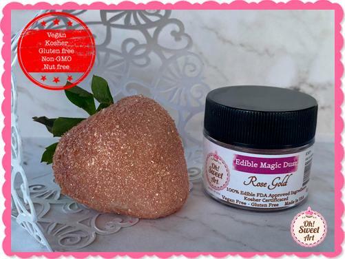 Edible Glitter dust ROSE GOLD ( 6 grams ) Magic dust , Kosher, Gluten free gallery