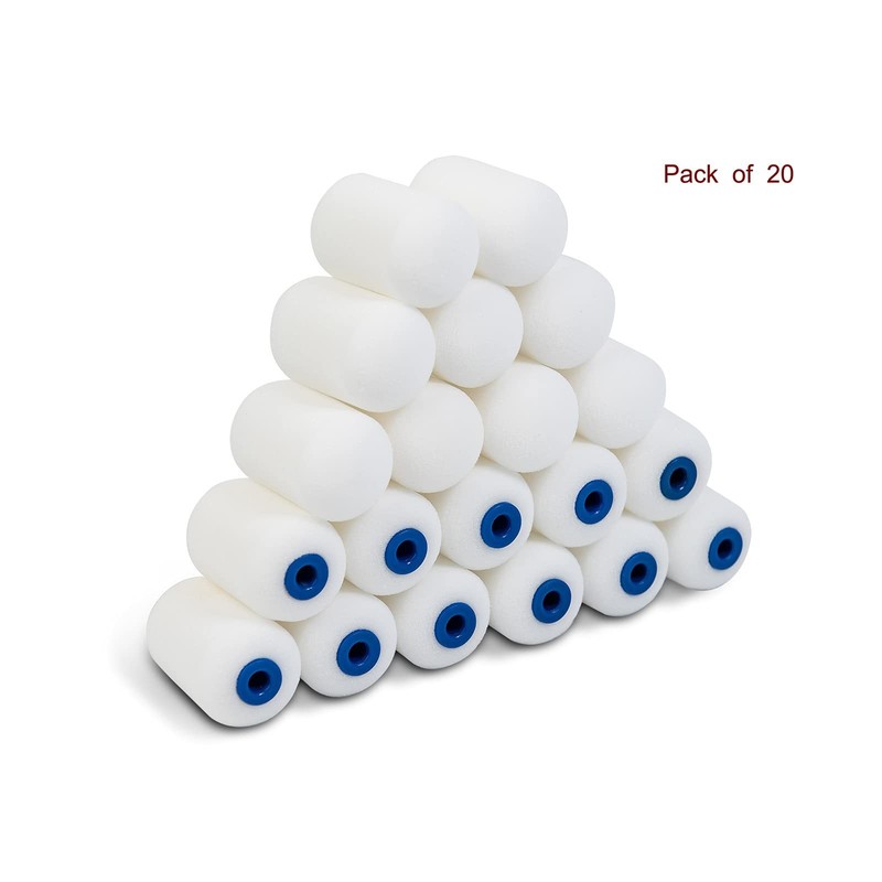 Mini Foam Paint Roller Refills - 2 Inch High Density Sponge Rollers, Pack of 20, gallery