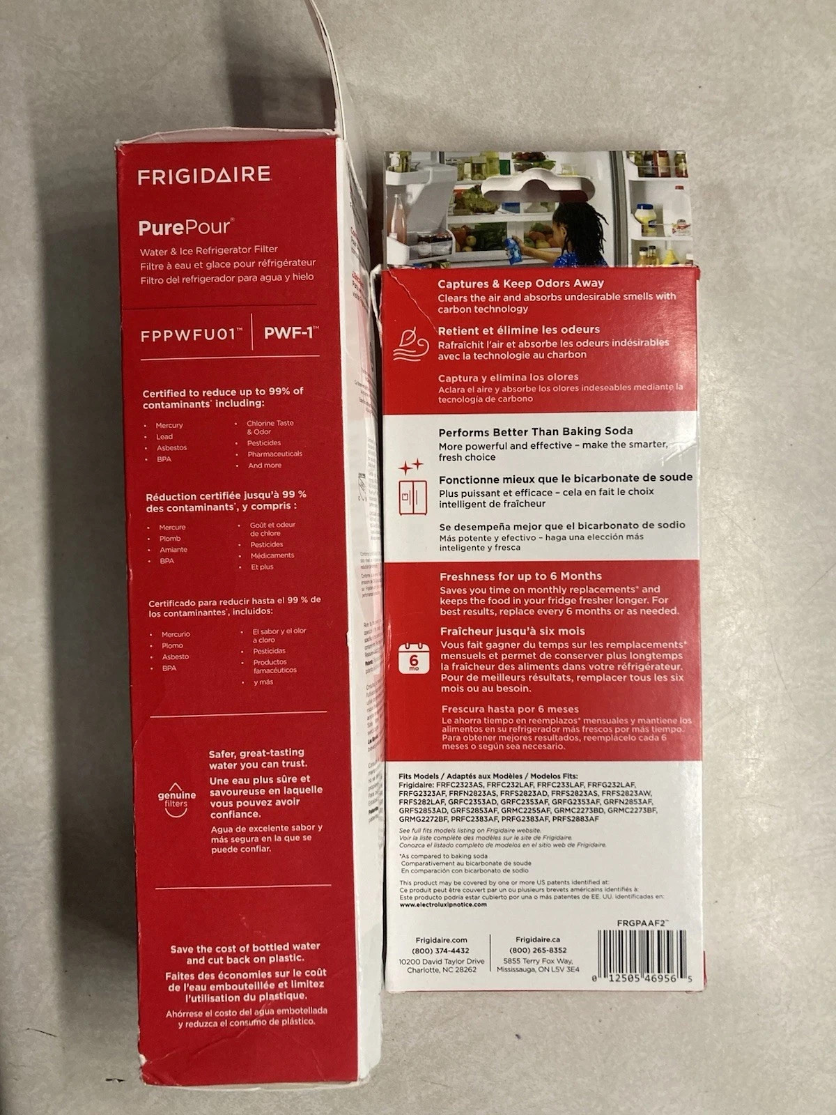 Frigidaire PurePour PWF-1 (FPPWFU01) & PureAir RAF-2 Water Air Filter Combo Kit gallery