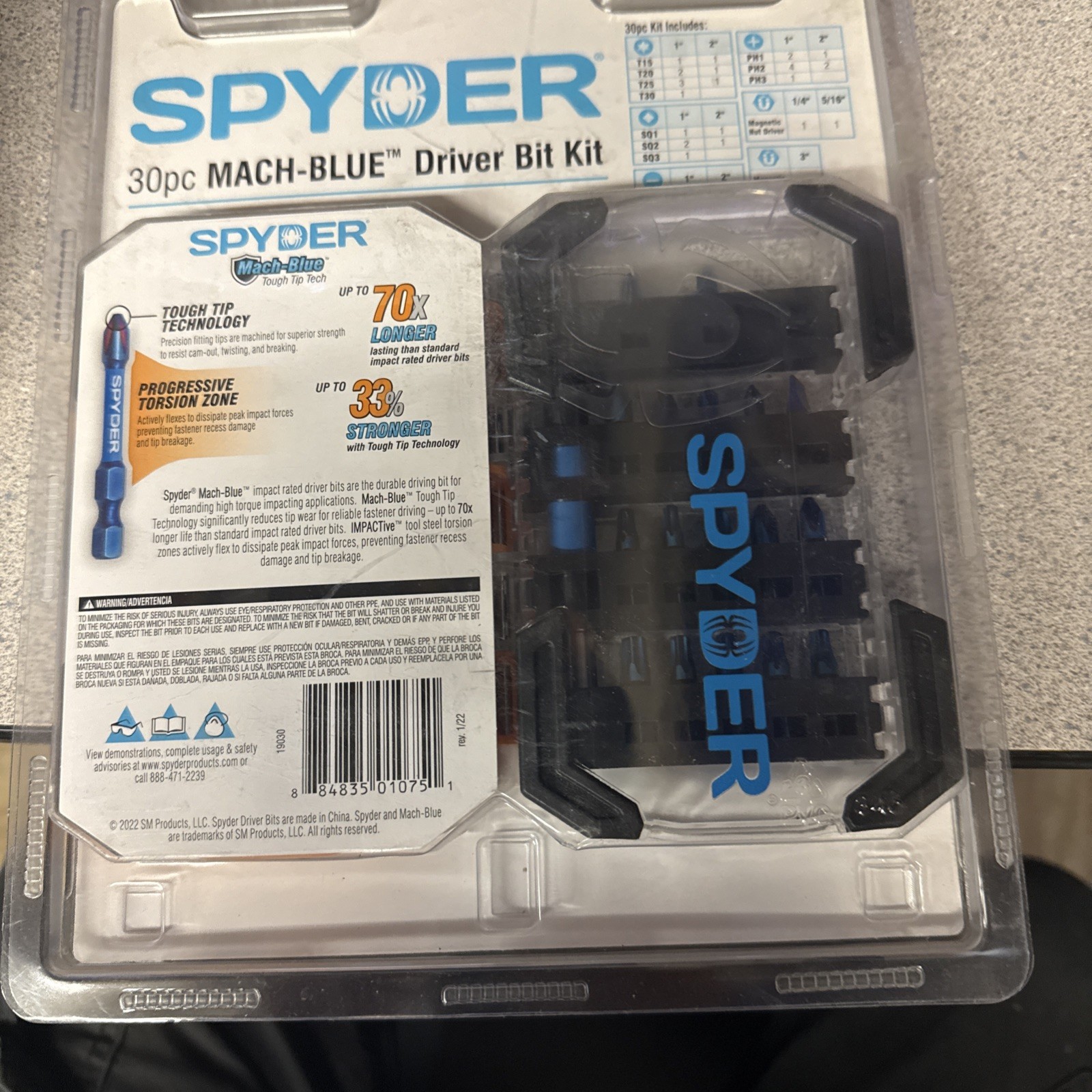 Spyder Mach-Blue 1/4-in x Impact Driver Bit Set 30 -Piece (new) gallery