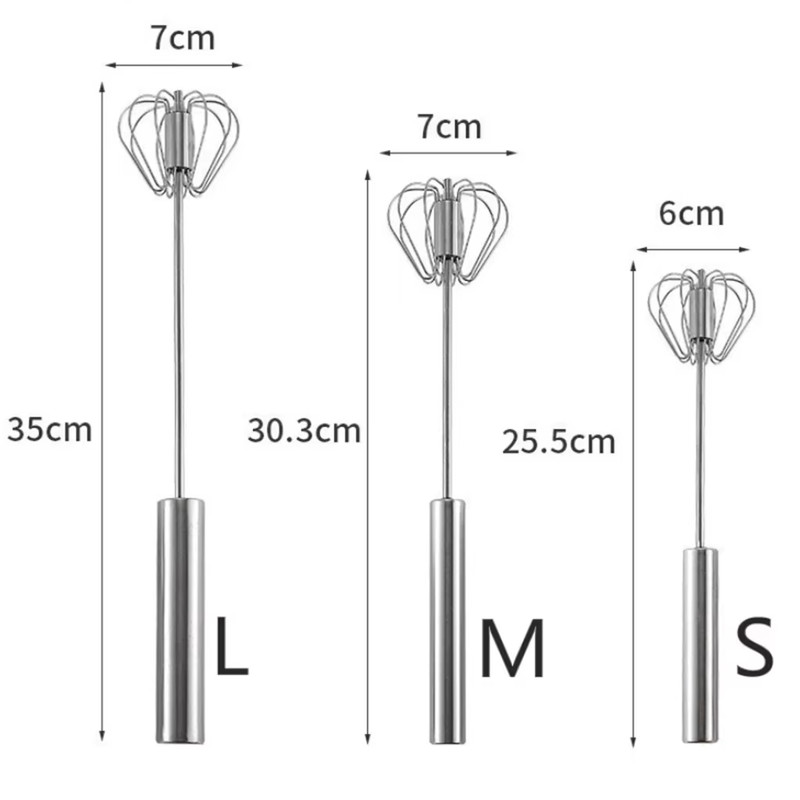 Semi Automatic Mixer Whisk Egg Beater Stainless Steel Manual Hand Mixer Self-Tur gallery