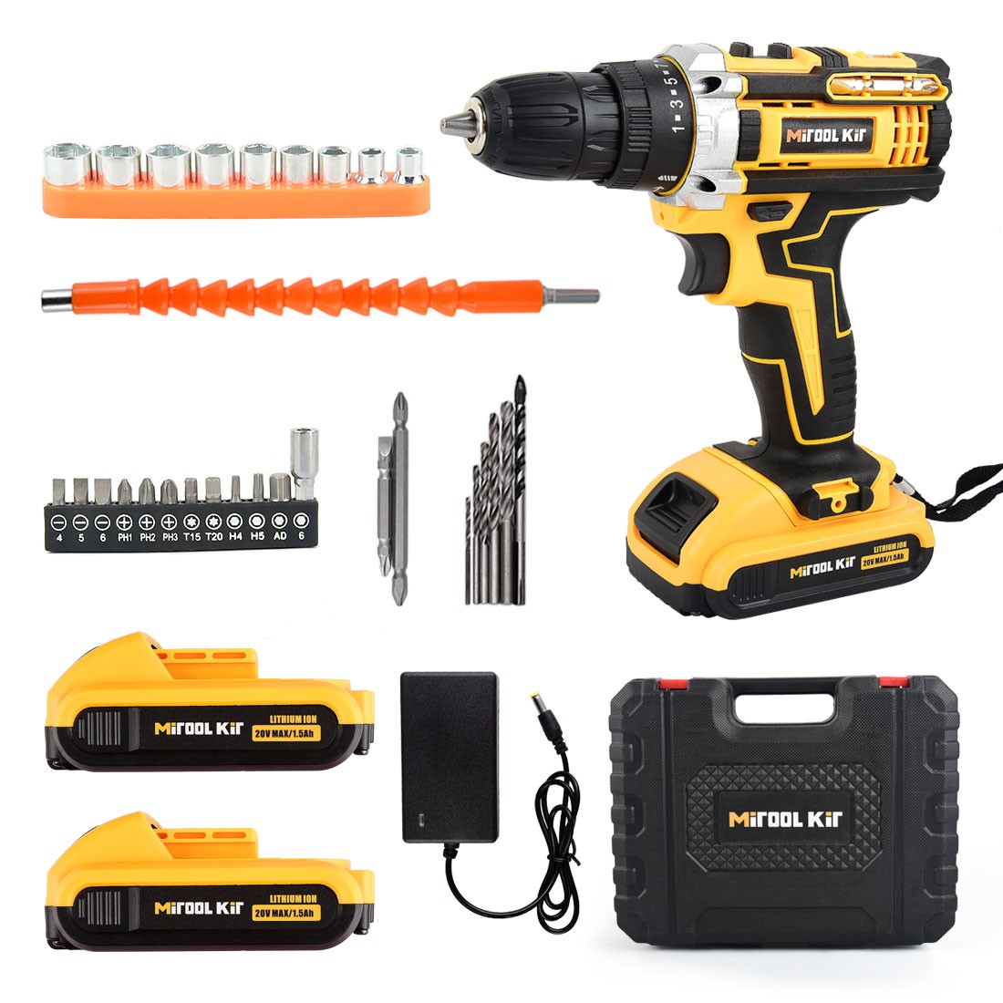 NEW 20V Power Cordless Drill Driver Electric Rechargeable Tool With Charger gallery