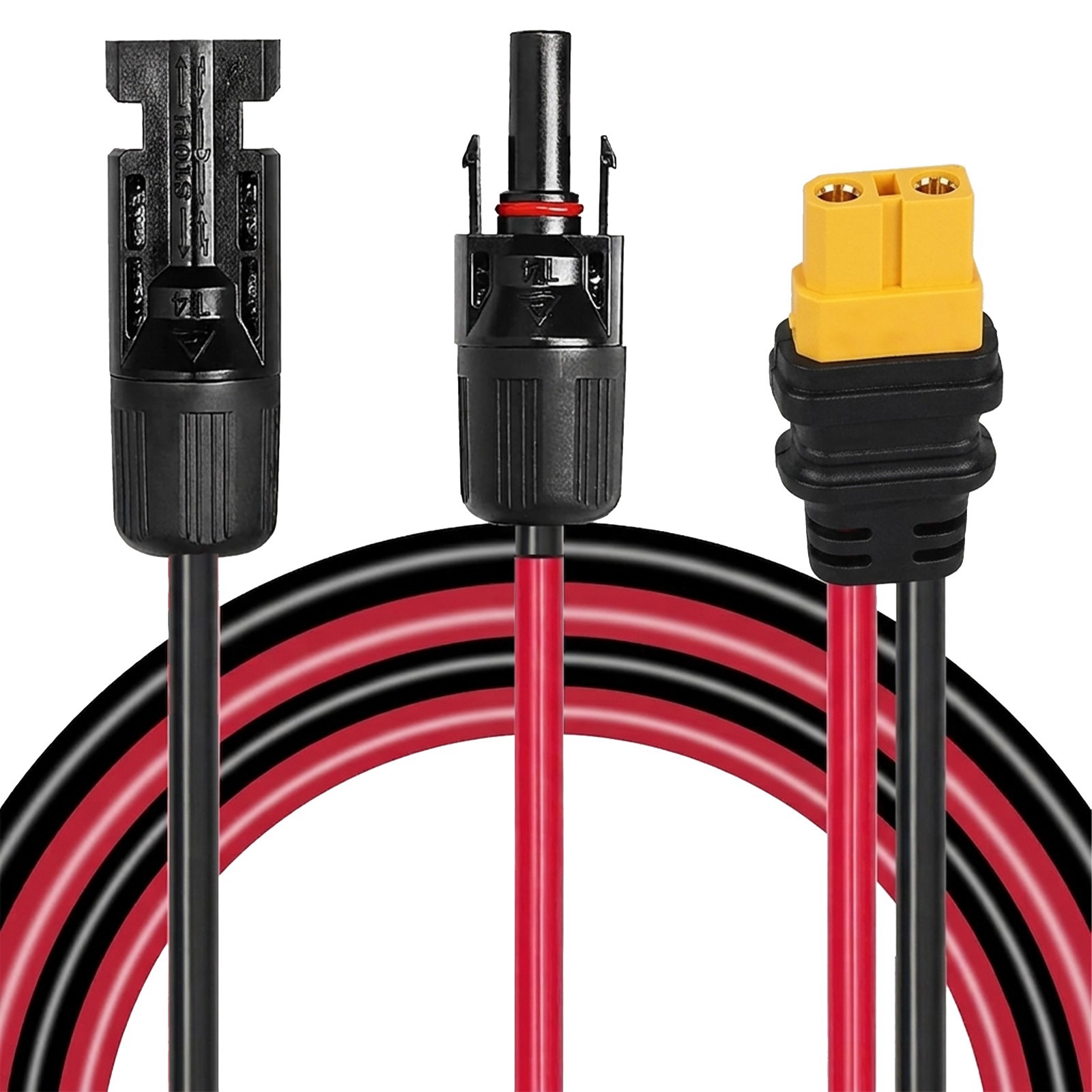 11ft Solar Panel Extension Cable Wire XT60 Female to Solar Connectors Red Black gallery
