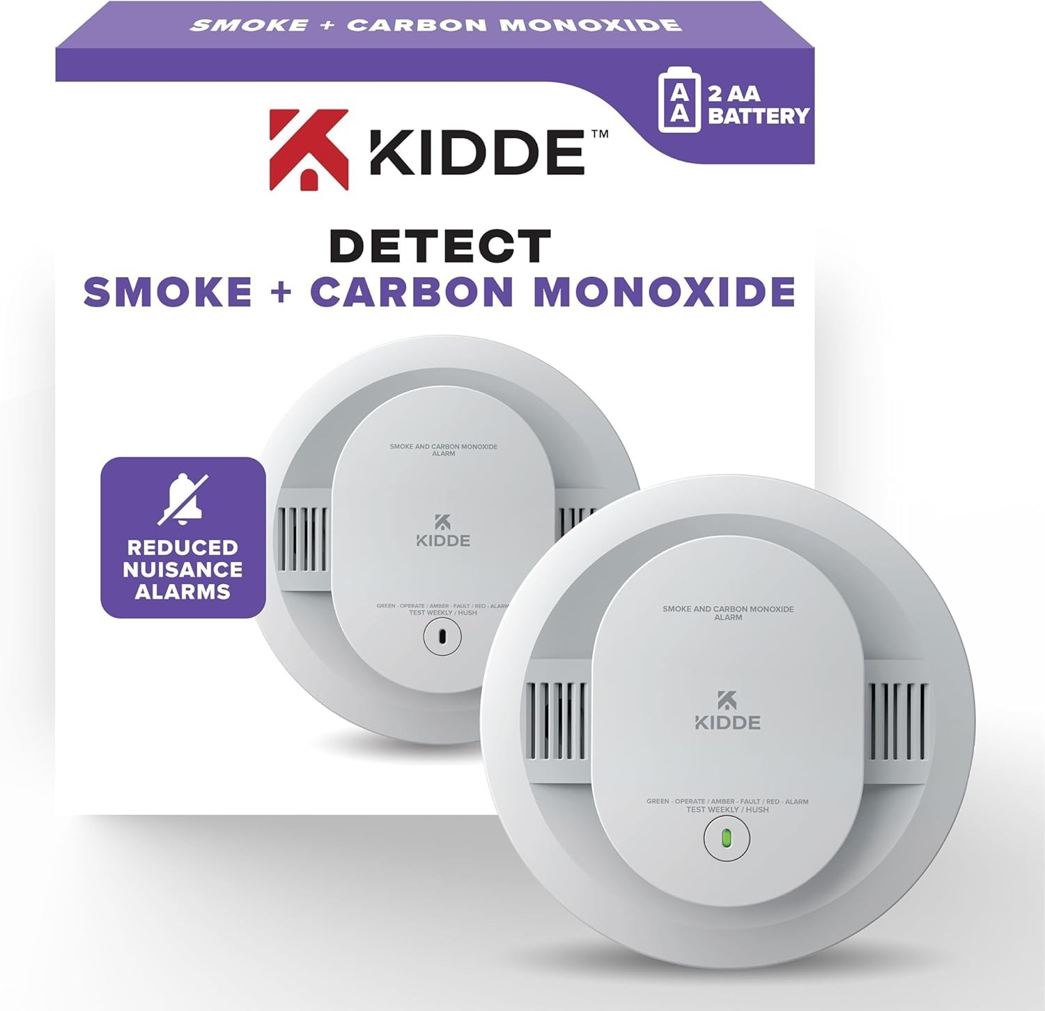 Kidde 30CUDR Smoke /Carbon Monoxide Detector 85 dB Alarm 5 inches AA Battery NEW gallery