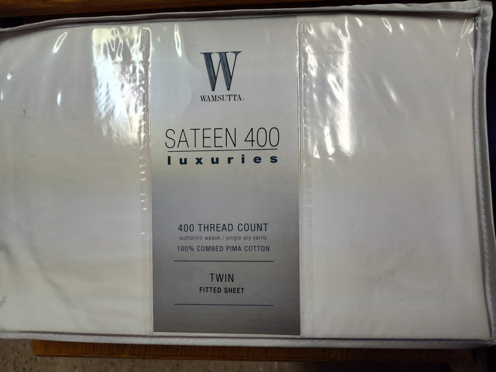 WAMSUTTA SATEEN 400 LUXURIES 100% COMBED PIMA COTTON TWIN FITTED SHEET NEW gallery