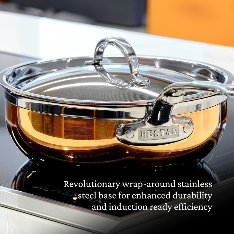 - CopperBond Collection - 100% Pure Copper Essential Pan, Induction Cooktop ,... gallery