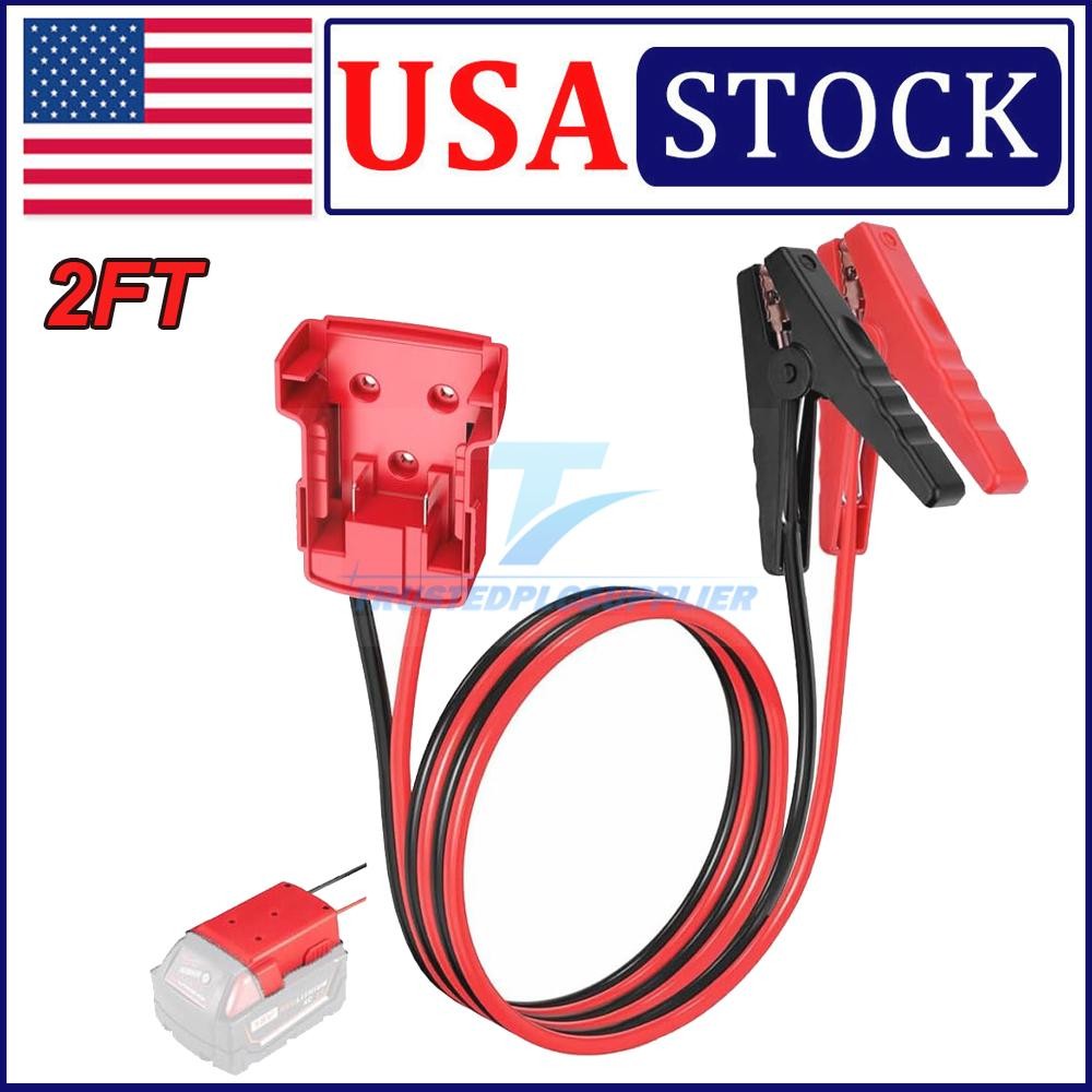 For Milwaukee M18 Power Battery Jumper Starter Jump Kit 8 AWG Auto Booster Cable gallery
