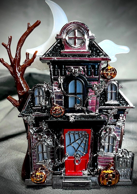 New Haunted House Nightlight Wallflower Plug In Bath & Body Works Silver Red gallery
