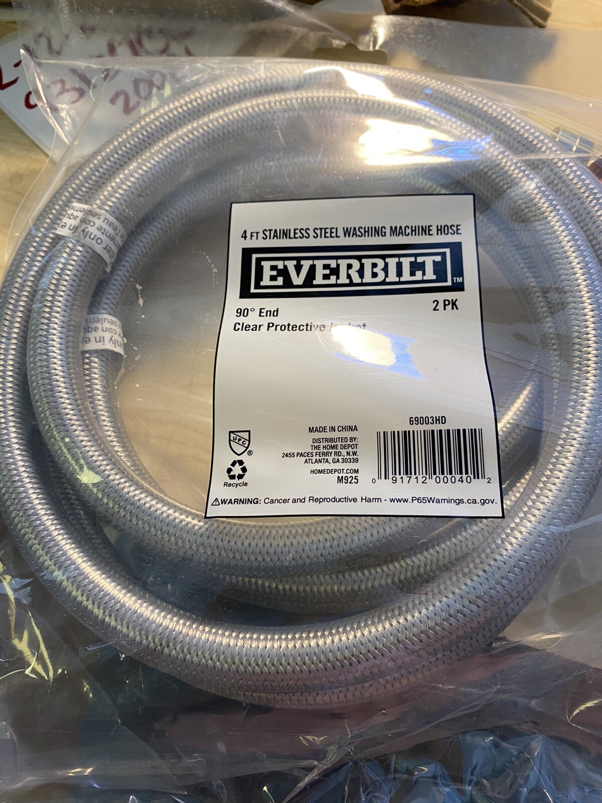 BRAND NEW Everbilt 4 ft. Stainless Steel Washing Machine Connector (2-Pack) gallery
