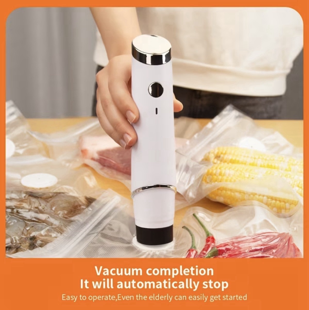 Vacuum Sealer Machine Portable USB Rechargeable Food Saver PP ABS + 10bags gallery