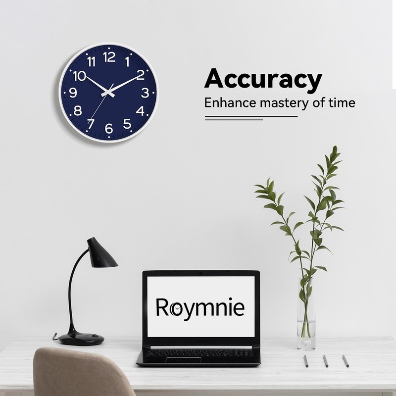 Roymnie Wall Clock, Silent Wall Clocks Battery Operated 8 Inch-Modern Non Tic... gallery