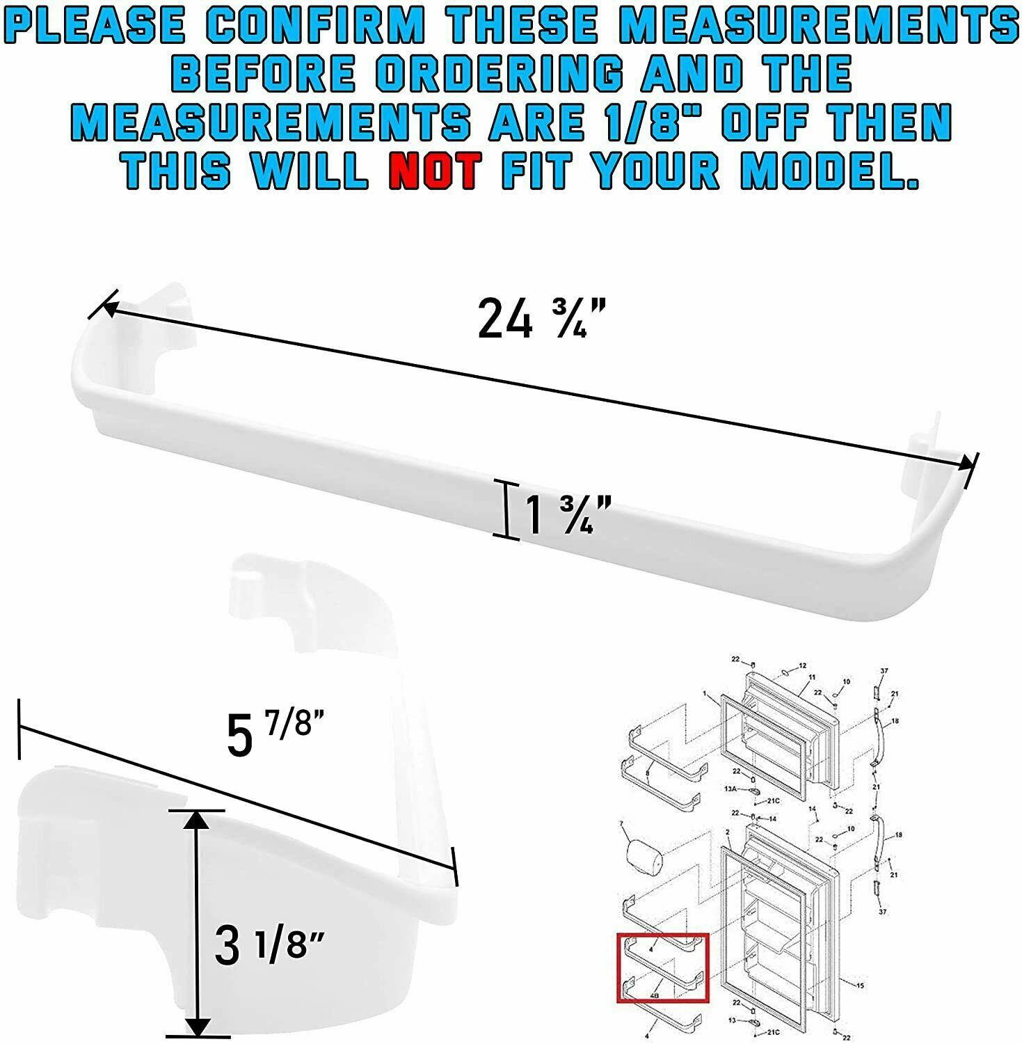 240534701 Door Bar ( Middle ) Rack Compatible with Frigidaire or Kenmore Refrige gallery