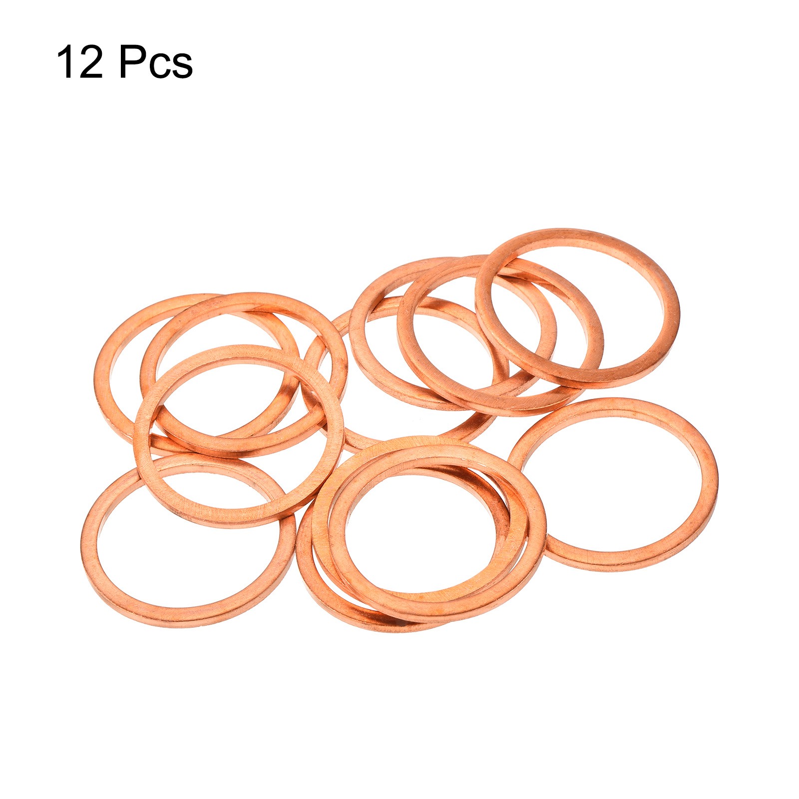 12 Pcs Flat Copper Washers 25x30x2mm Copper Flat Sealing Ring Washers gallery