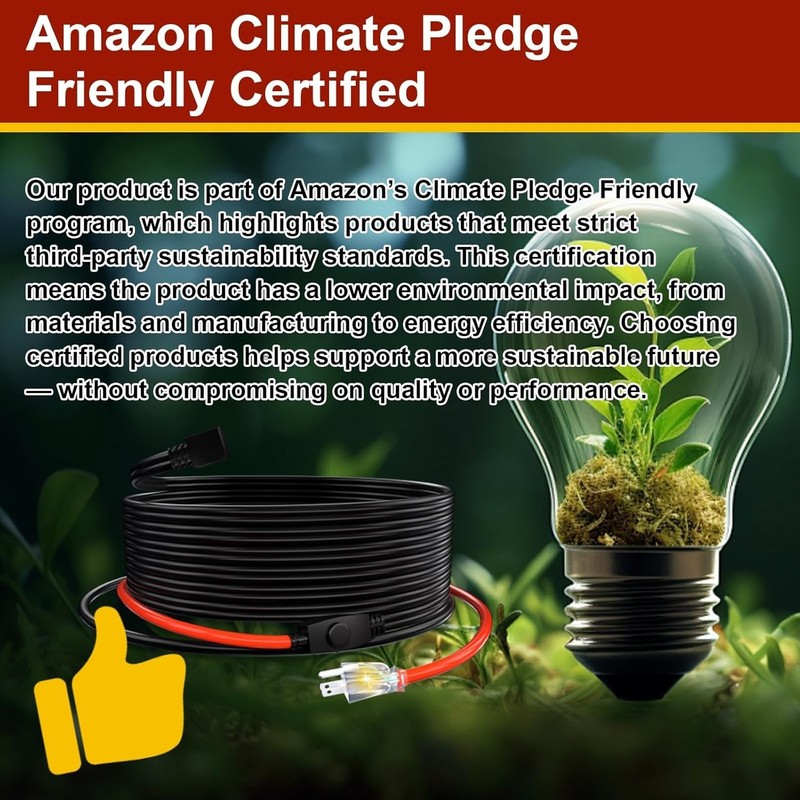Durable 3ft Constant Wattage Heating Cable for Metal and Plastic Pipes gallery