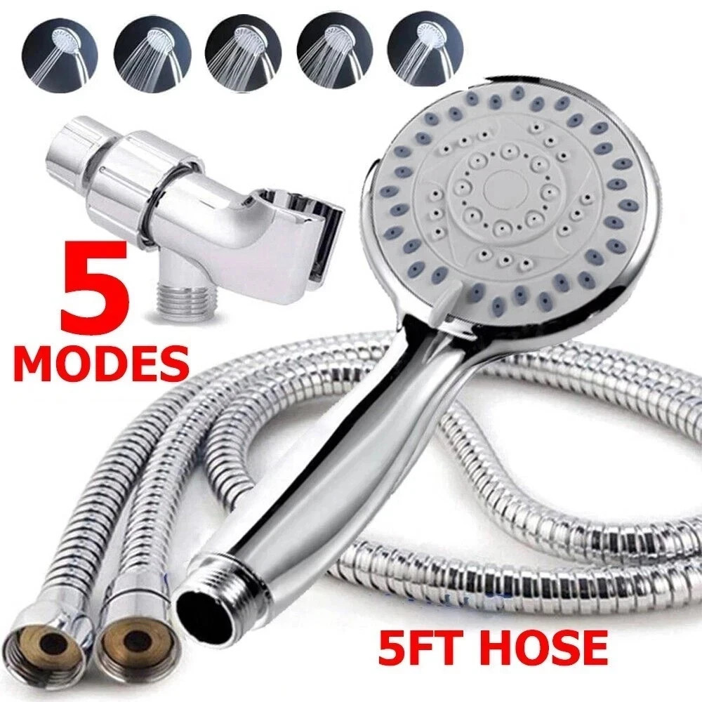 High Pressure Shower Head 5 Settings Handheld Shower Heads Spray With 5 FT Hose gallery