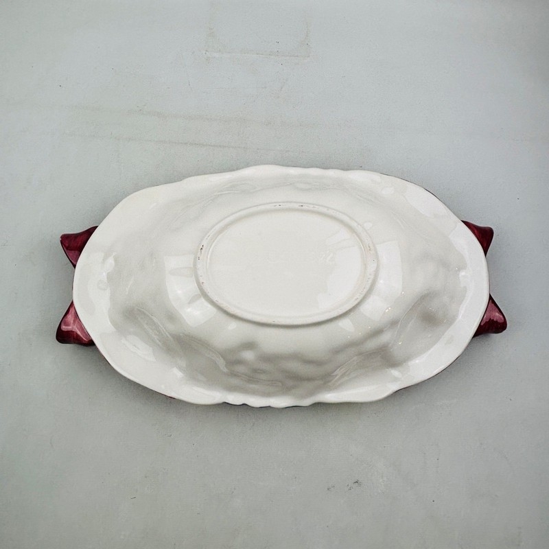 Fitz and Floyd Della Robbia Fruit Bows Centerpiece Display Oval Bowl Vintage gallery