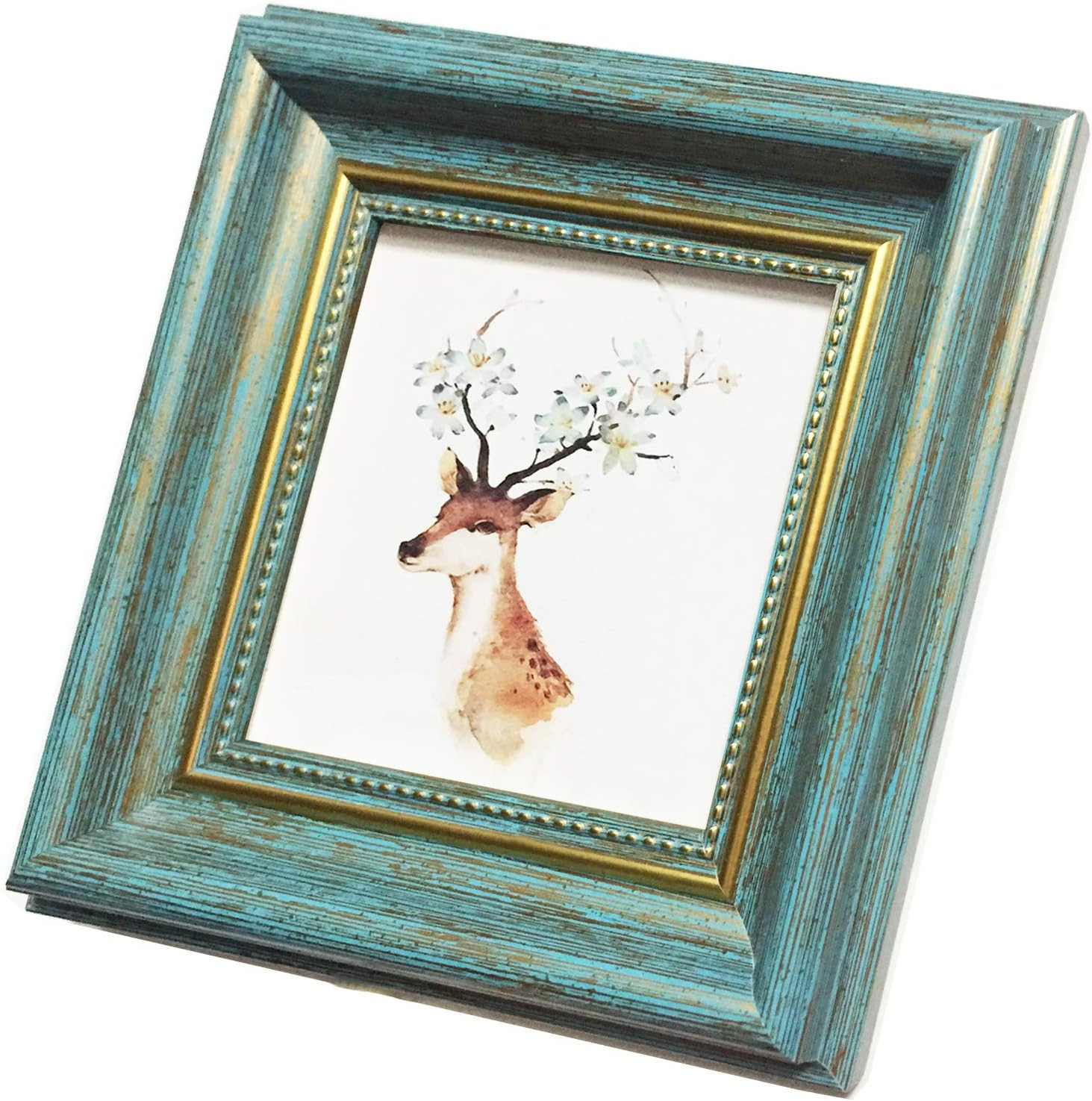 4X4 Photo Frame Blue Picture Frame Desktop Display Mount on the Wall.Plexiglass gallery