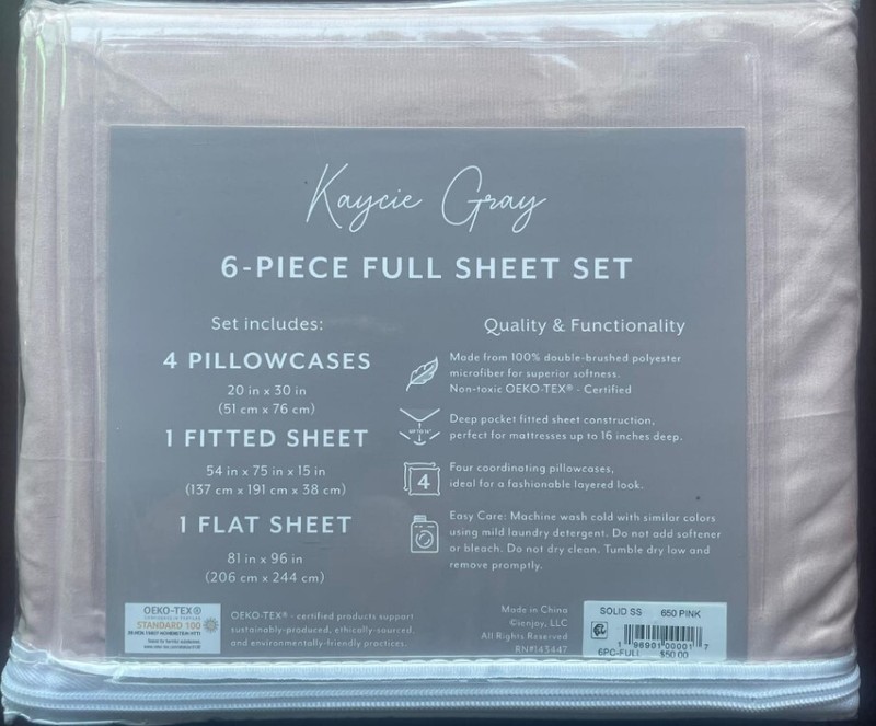 Kaycie Gray 6-Pc Full Sheet Set 100% Super Soft Luxury Plus 2 Extra Pillowcase gallery