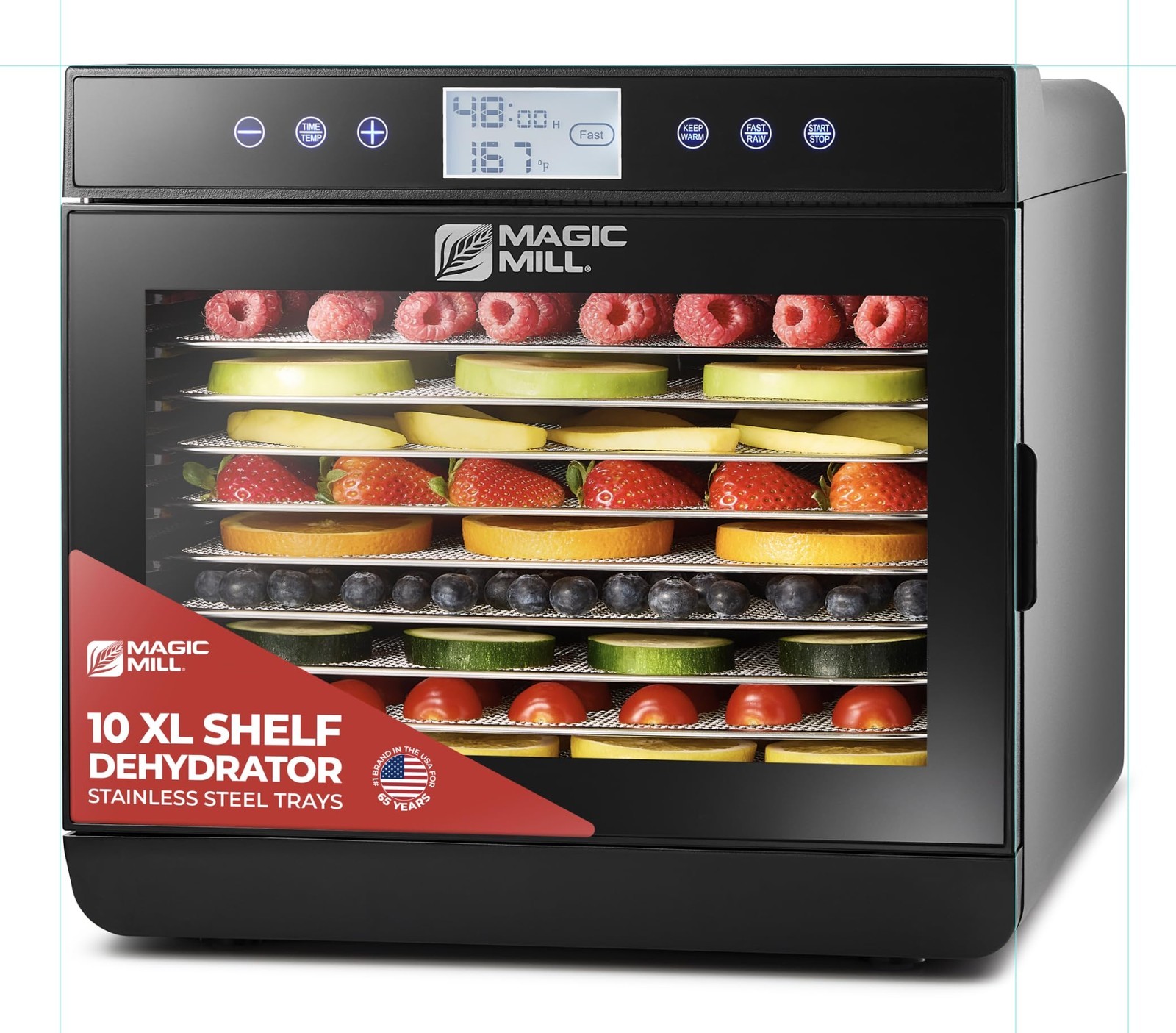 Magic Mill Food Dehydrator Machine (10 Extra-Large Stainless Steel Trays) 700W.. gallery