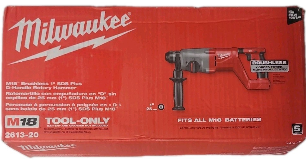 NEW!! MILWAUKEE M18 1 in. SDS-Plus D-Handle Rotary Hammer (Tool-Only) gallery