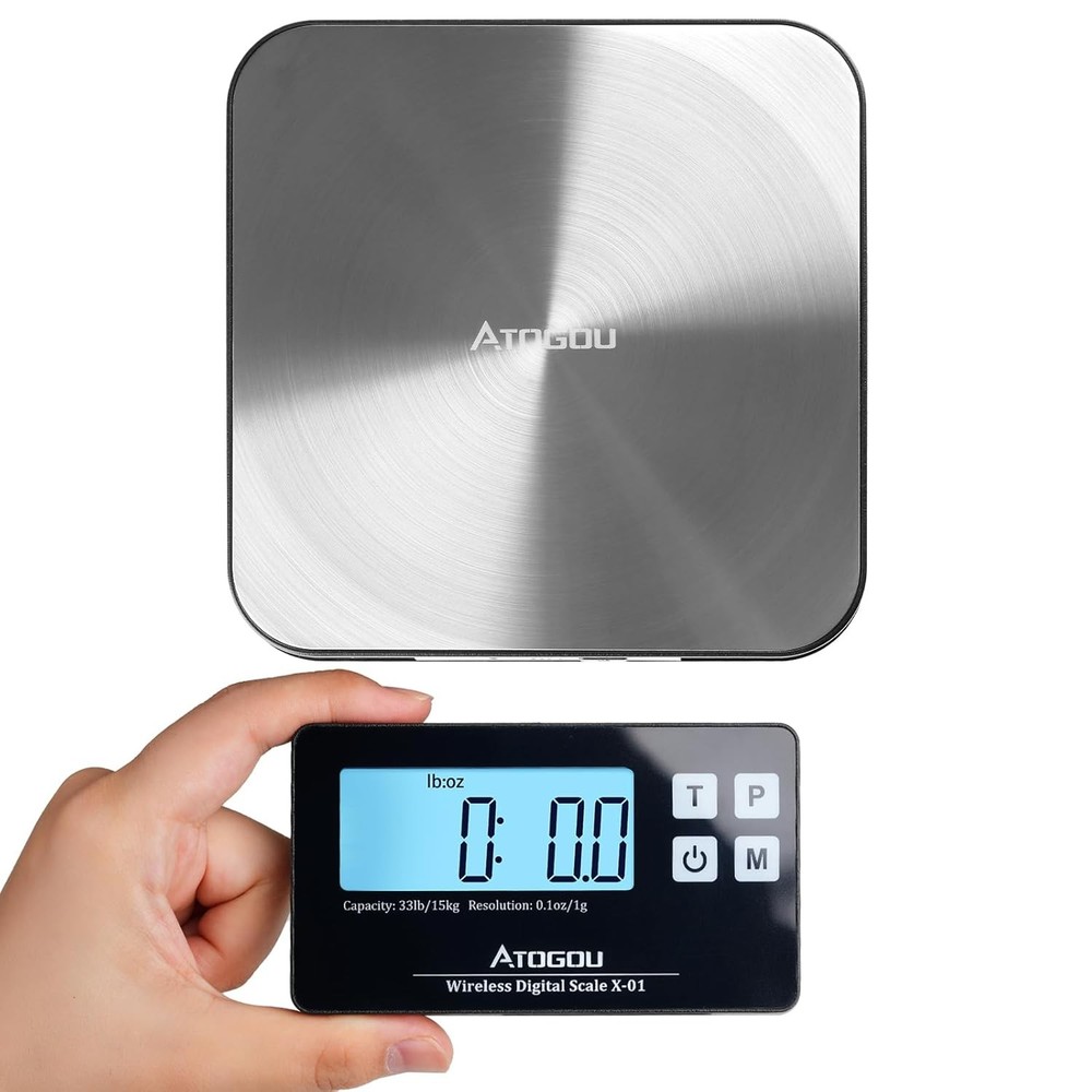 33lb Wireless Kitchen Scale with Remote Display, 1g/0.1oz Precise Graduation, Fo