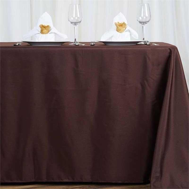 CHOCOLATE BROWN 72x120 RECTANGLE POLYESTER TABLECLOTH Wedding Kitchen Linens