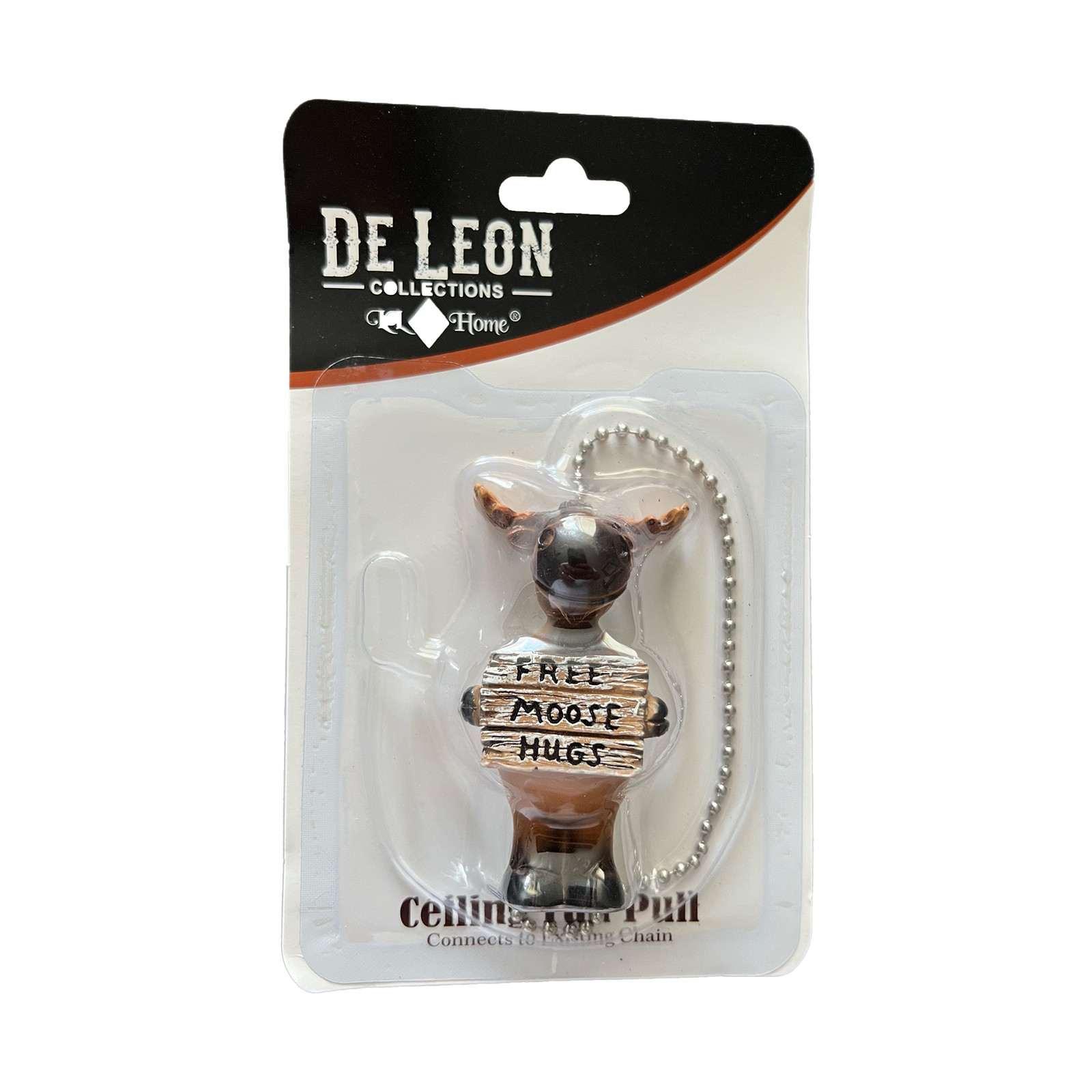 Ceiling Fan and Light Pull "Free Moose Hugs" with Chain Home Rustic Cabin Lodge gallery